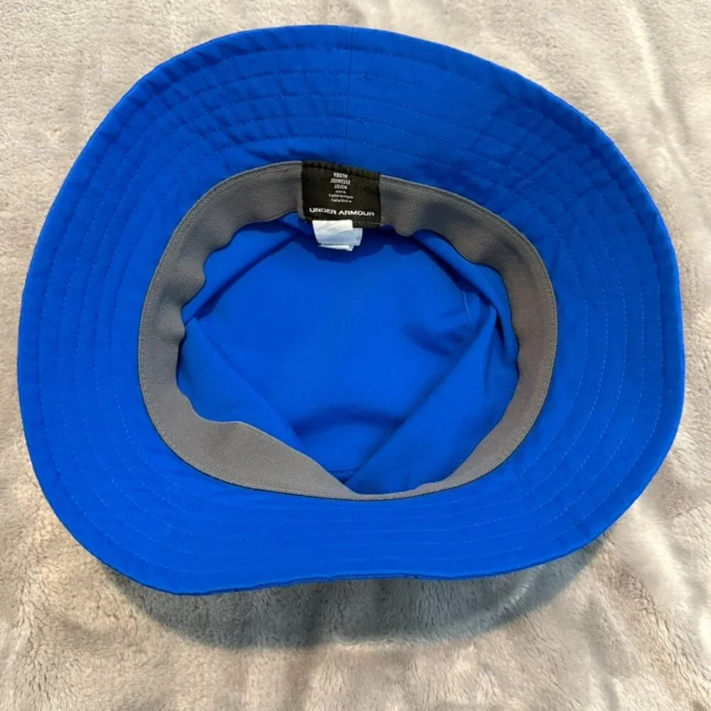 Under Armour Youth Golf Bucket Hat Bright Blue Tiny Golf Club Pattern OSFA